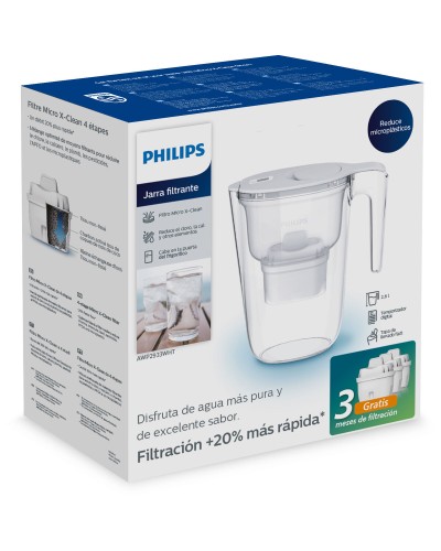 Philips AWP2933WHT3 Kabelloser Krug: Elegantes Design, 1,5 Liter Fassungsvermögen für kaltes und heißes Wasser
