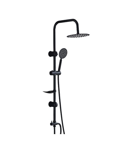 Columna de Ducha Fontastock Negro Acero Inoxidable ABS