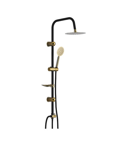 Colonne de douche Fontastock Noir Doré Acier inoxydable ABS Chrome