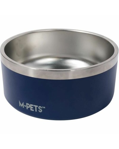 Comedero para Perro MPETS ESKIMO Metal Acero Inoxidable Azul Antideslizante 2 L