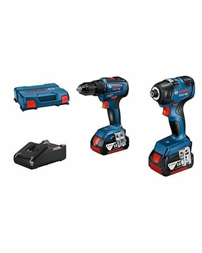 Set met boor en accessoires BOSCH GDR 18V-200 + GSR 18V-55 + GBA 18V 2x4.0Ah + GAL 18V-40 18 V