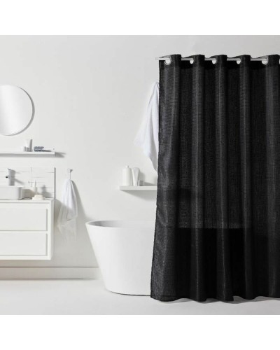 Shower Curtain TODAY Black Polyester 180 x 200 cm (12 Units)