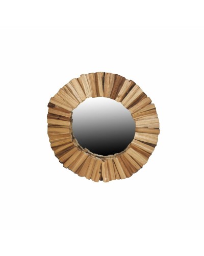 Espejo de pared DKD Home Decor Abeto Cristal Natural 60 x 4 x 60 cm Aluminio Vintage Alpino Troncos