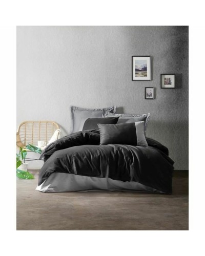 Bettbezug-Set Grau 220 x 240 cm