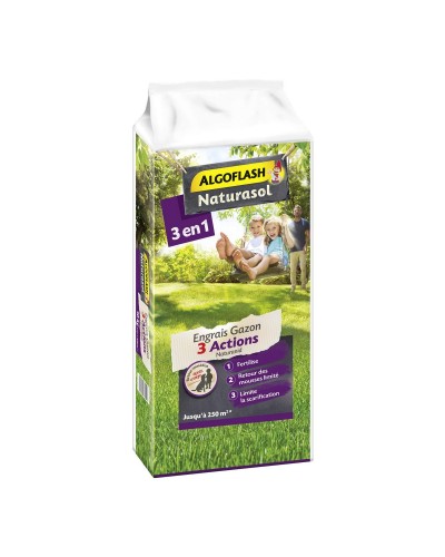 Fertilizante para plantas Algoflash AG3BIO250 Césped 3 en 1 10 kg