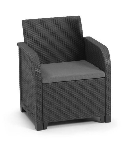 Tuinstoel Allibert by KETER San Remo Synthetische rotan Donker grijs PP (65 x 63 x 74 cm)