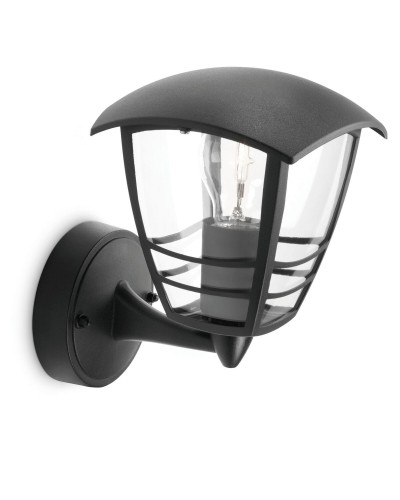 Wandlamp Philips My Garden Creek Zwart Aluminium A 60 W E27