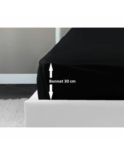 Drap housse Lovely Home Noir Lit double 160 x 200 cm