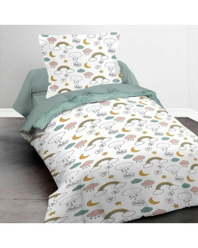Duvet cover set TODAY White Single bed 140 x 200 cm Children's 2 Pieces