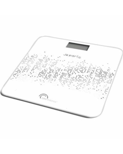 Báscula Digital de Baño Little Balance Talking Voice Blanco Negro Cristal Templado