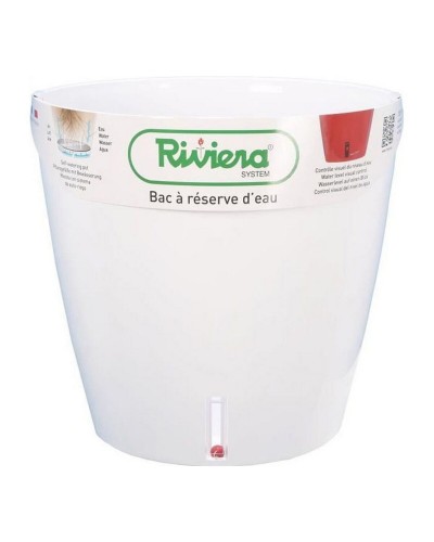 Pot auto-arrosant Riviera Eva New Blanc Plastique Ronde Ø 46 cm