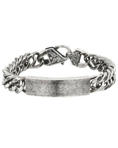 Bracelet Homme Police Acier Inoxydable Noir 19cm - Design Moderne
