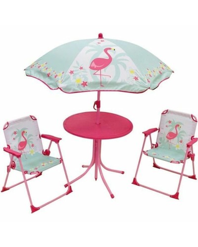 Tuinmeubilair Fun House Kinderen Roze flamingo 4 Onderdelen