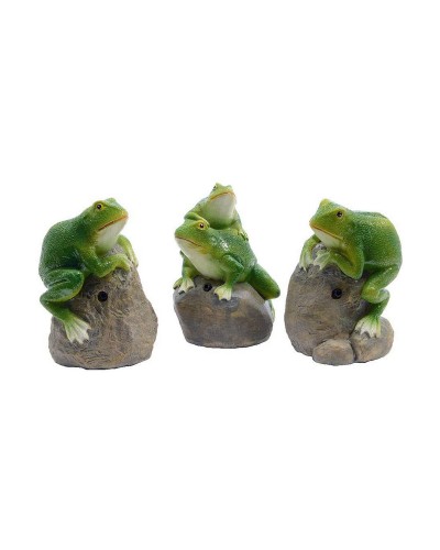 Decorative Figure Decoris with sound 8 x 7,4 x 11,5 cm Green Frog