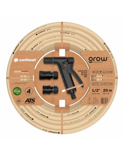 Jeu de tuyaux avec accessoires Cellfast Grow 20 m Polyester PVC Polyéthylène polypropylène Ø 12 mm Beige (20 m)