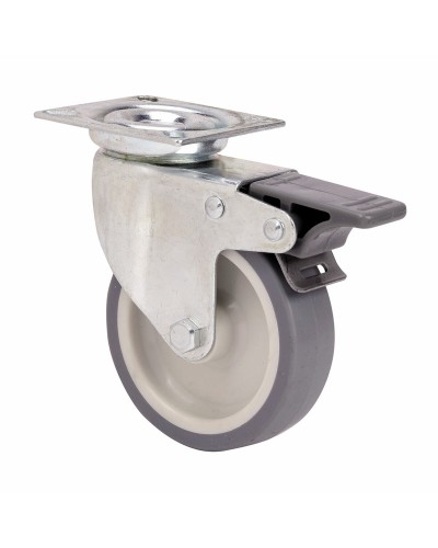 Rueda Ruedas Alex Gris Goma Poliamix Ø 5 cm 40 kg giratoria