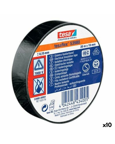 Isolierband TESA Schwarz PVC (10 Stück)