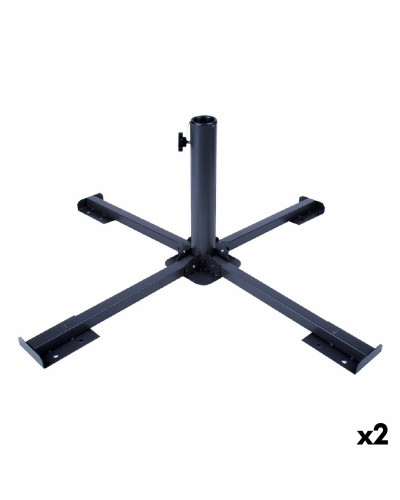 Fuß für Sonnenschirm Aktive 86 x 34 x 86 cm Schwarz Metall (2 Stück)