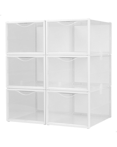 Scatola da scarpe impilabile Max Home Bianco 6 Unità polipropilene ABS 25 x 18,5 x 35 cm
