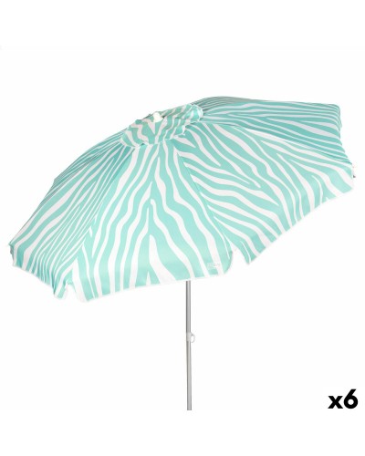Parasol de plage Aktive Bleu 200 x 195 x 200 cm (6 Unités)
