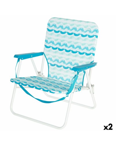 Silla de Playa Aktive 45 x 70 x 40 cm (2 Unidades)