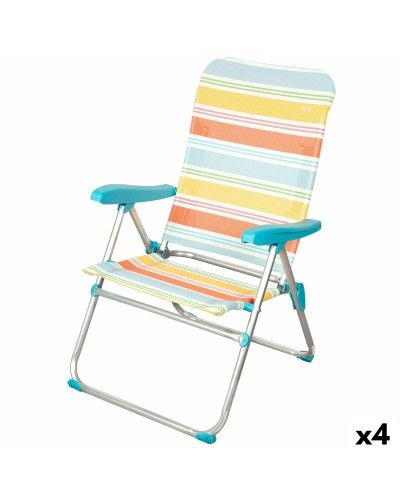 Silla de Playa Aktive 48 x 95 x 65 cm (4 Unidades)