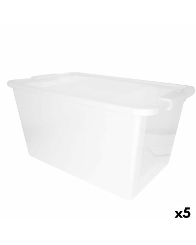 Caja de Almacenaje con Tapa Curver Blanco Plástico 40 L 55 x 28 x 35 cm (5 Unidades)