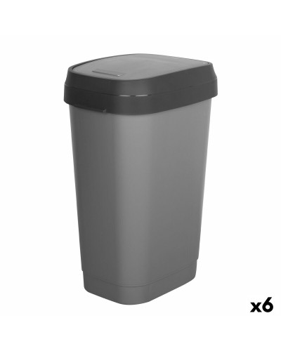 Waste bin Curver Dark grey Plastic 50 L (6 Units)