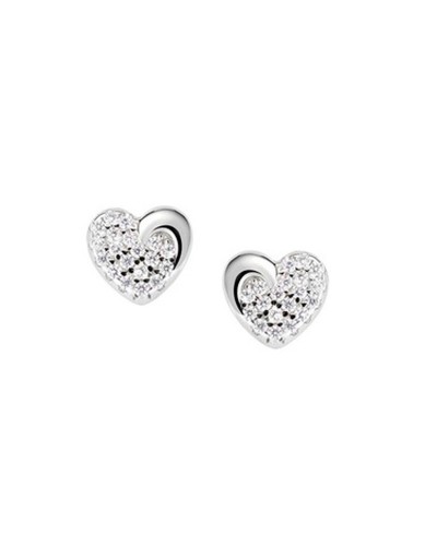 Amen Boucles d'Oreilles Femme ECZLBBZ Zircons Noirs Argent 925

