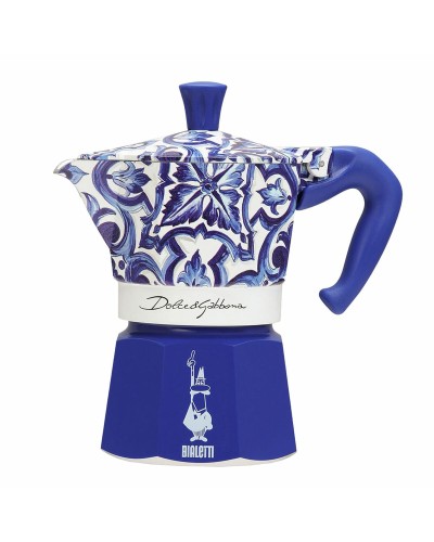 Italian Coffee Pot Bialetti MOKA D&G BLU MEDIT. 3T Blue Aluminium 3 Cups