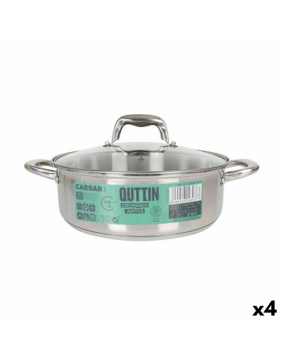 Kastrull med glaslock Quttin Caesar Stål Ø 26 x 9 cm (4 antal)