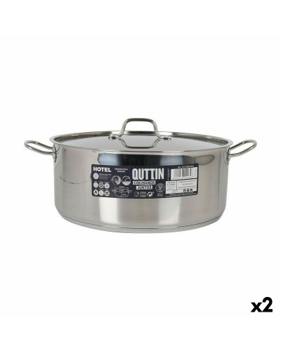 Kookpot met Deksel Quttin Hotel Staal ø 34 x 13 cm (2 Stuks)