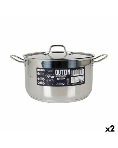 Kochtopf mit Deckel Quttin Hotel Stahl ø 28 x 16 cm (2 Stück)