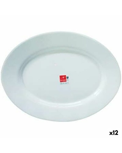 Serveerschaal Bormioli Toledo Wit Glas Ovalen 34 x 26,5 x 1,8 cm (12 Stuks)