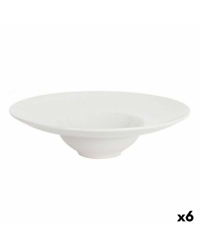 Plato para Pasta La Mediterránea Bari Marfil Gres (6 Unidades) (25 x 6,6 cm)