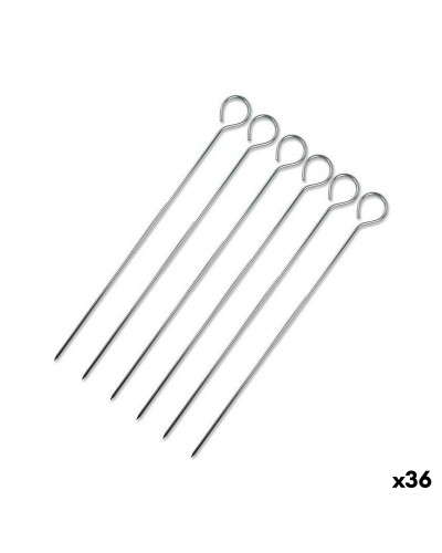 Set med grillspett för barbecue Wooow Metall 6 Delar 20 cm (36 antal)