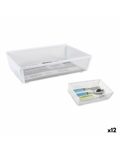 Range-couverts Confortime Métal Blanc 21,8 x 15,24 x 5,2 cm (12 Unités)