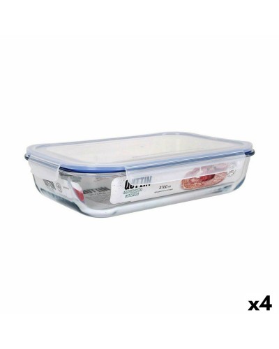 Boîte à lunch hermétique Quttin   Rectangulaire 3,7 L 36 x 24,8 x 8,1 cm (4 Unités)