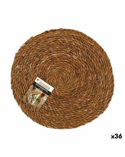 Salvamantel Privilege Algas marinas Marrón Ø 25 cm (36 Unidades)