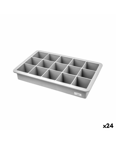 Formina per Cubetti di Ghiaccio Quttin Flessibile Silicone 18,2 x 11,5 x 3,5 cm (24 Unità)