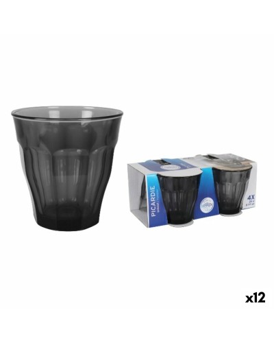 Vaso de agua Duralex Picardie Negro Gris 250 ml 4 Piezas (12 Unidades)