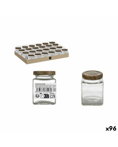 Glass Jar La Mediterránea WOOD 120 ml (96 Units)