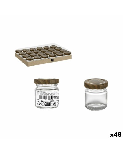 Glazen pot La Mediterránea WOOD 50 ml (48 Stuks)
