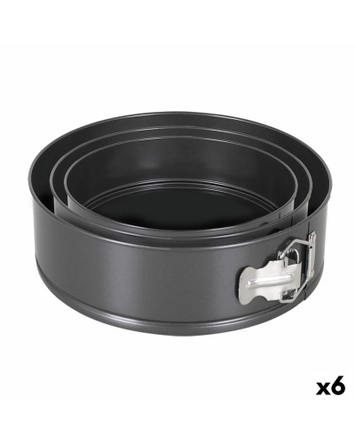 Molde Desmontable Quttin Negro 24 x 7+28 x 6,8 cm 3 Piezas (6 Unidades)