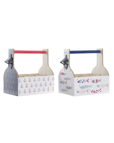 Range Bouteilles DKD Home Decor Multicouleur Bois MDF 27 x 16,5 x 25,5 cm (2 Unités)