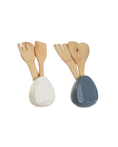 Bote para Utensilios de Cocina DKD Home Decor Dolomita 12 x 12 x 13 cm 6 x 1 x 30 cm (2 Unidades)