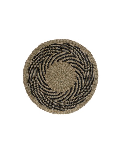 Bordsunderlägg DKD Home Decor Svart Naturell 38 x 38 x 1 cm