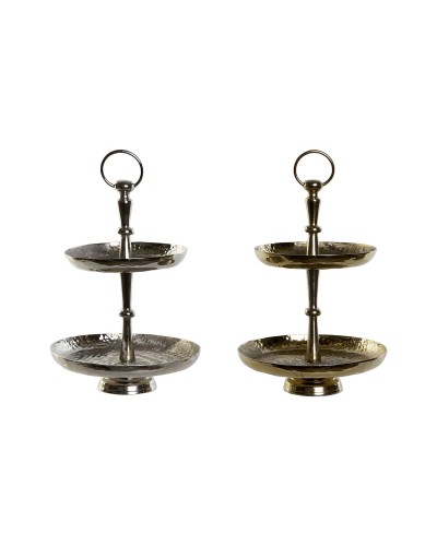 Obstschale DKD Home Decor Gold Silberfarben Aluminium 22 x 22 x 31 cm (2 Stück)