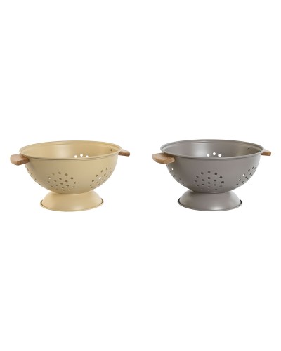 Drainer Home ESPRIT Beige Grey Bamboo Stainless steel 30 x 24,5 x 14 cm (2 Units)