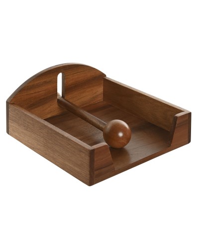 Servilletero Home ESPRIT Natural Madera de acacia 19 x 21 x 8,8 cm
